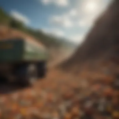 The Impact of Food Waste on Landfills A striking visual of overflowing landfills filled with discarded food items
