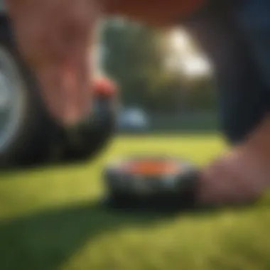 Person inspecting a gas cap for issues