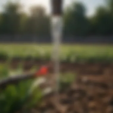 Drip Emitters and Water Distribution Close-up of drip emitters and their water distribution