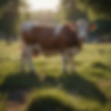 Healthy Livestock Grazing in a Pasture Healthy livestock grazing in a pasture