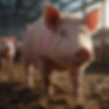 Healthy pigs thriving in a farm environment