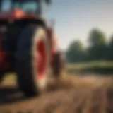 Tractor hay spike in action during hay handling