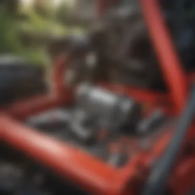 Close-up of the maintenance tools and parts for a zero turn mower