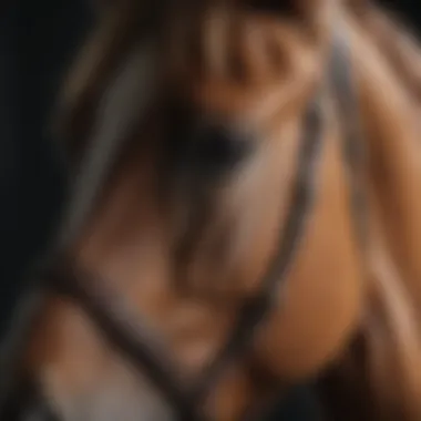 A close-up of a horse's muzzle, conveying tranquility.