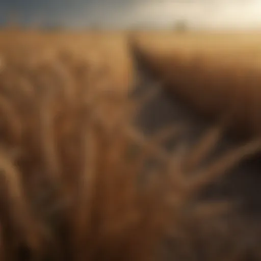 Wheat fields under varying weather conditions