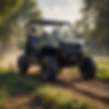 Utility Terrain Vehicle navigating through a farm field