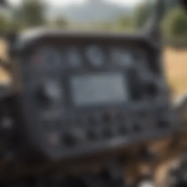 Close-up of UTV features and controls