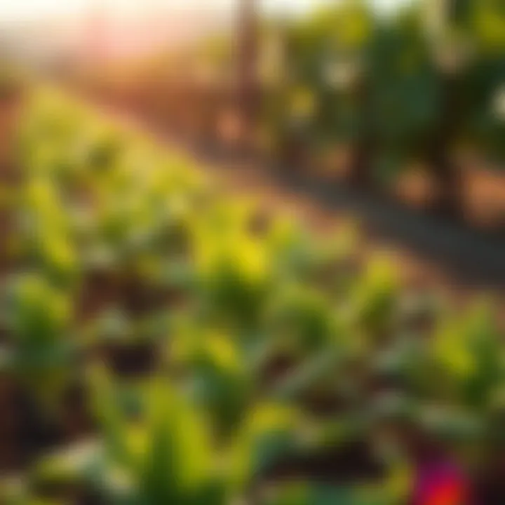 Close-up of a thriving crop representative of Valley Center's climate