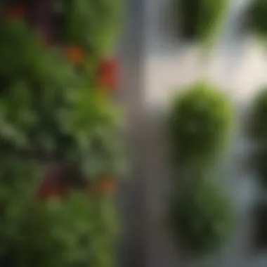 Herbs in a Vertical Garden Vertical arrangement of herbs thriving in a compact space.