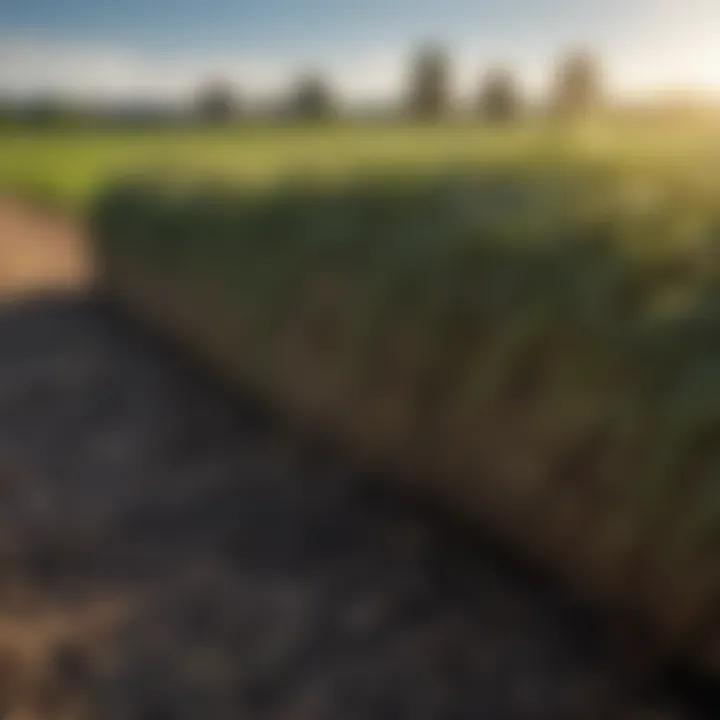 Freshly harvested sod ready for sale