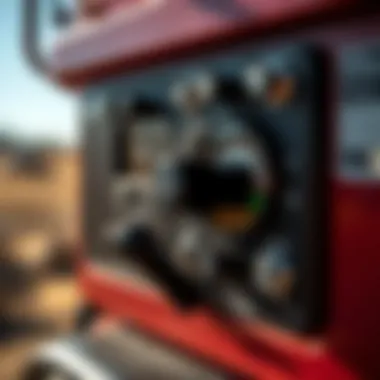 Close-up of the Zareba fence charger controls